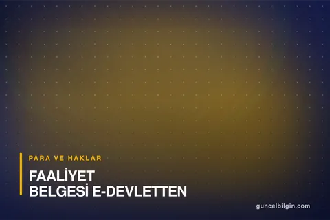Faaliyet Belgesi e-Devlet'ten Nasıl Alınır? Adım Adım