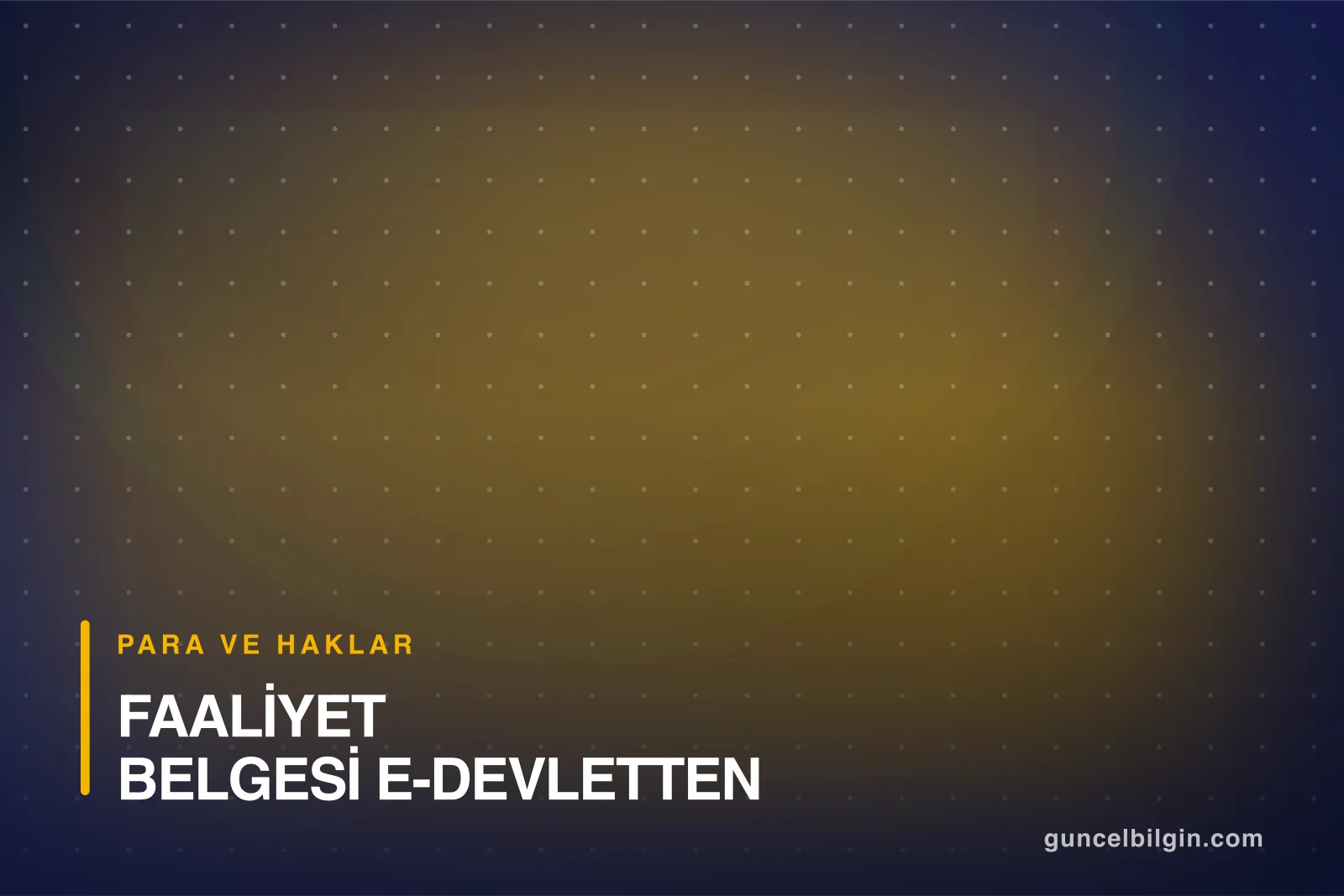 Faaliyet Belgesi e-Devlet'ten Nasıl Alınır? Adım Adım